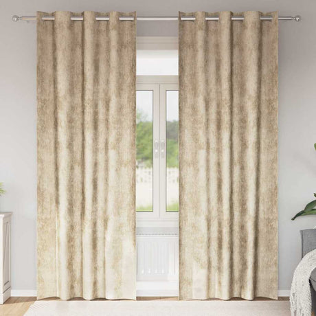 Vidaxl velvet gordijnen met gordijnen 2 pcs crème 245 x 140 cm fluweel