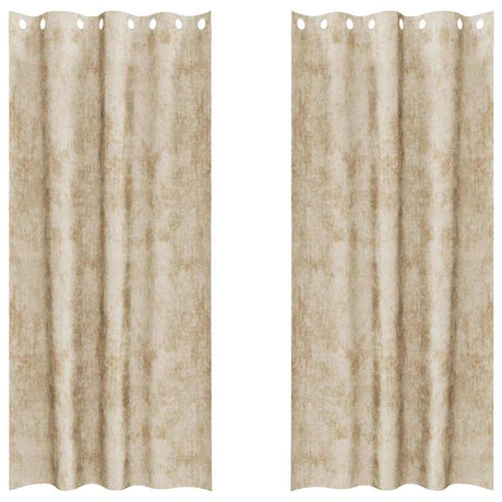 Vidaxl velvet gordijnen met gordijnen 2 pcs crème 245 x 140 cm fluweel