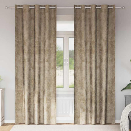Vidaxl velvet gordijnen 2 pcs champagne 245 x 140 cm fluweel