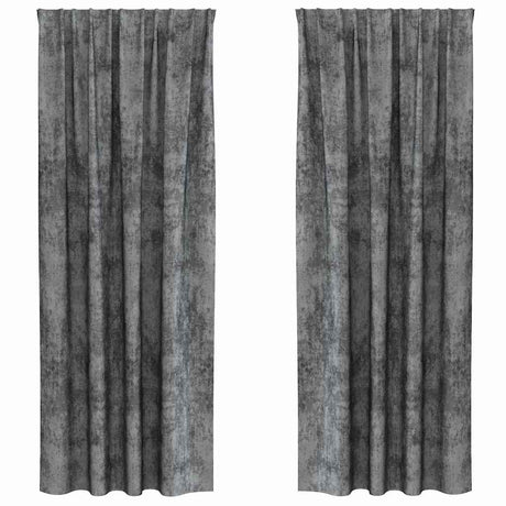 Vidaxl velvet gordijnen met gordijnen 2 pcs grijs 260 x 140 cm fluweel