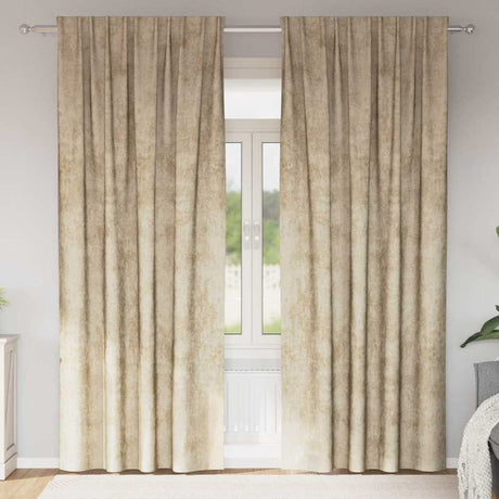 Vidaxl velvet gordijnen met gordijnen 2 pcs crème 225 x 140 cm fluweel