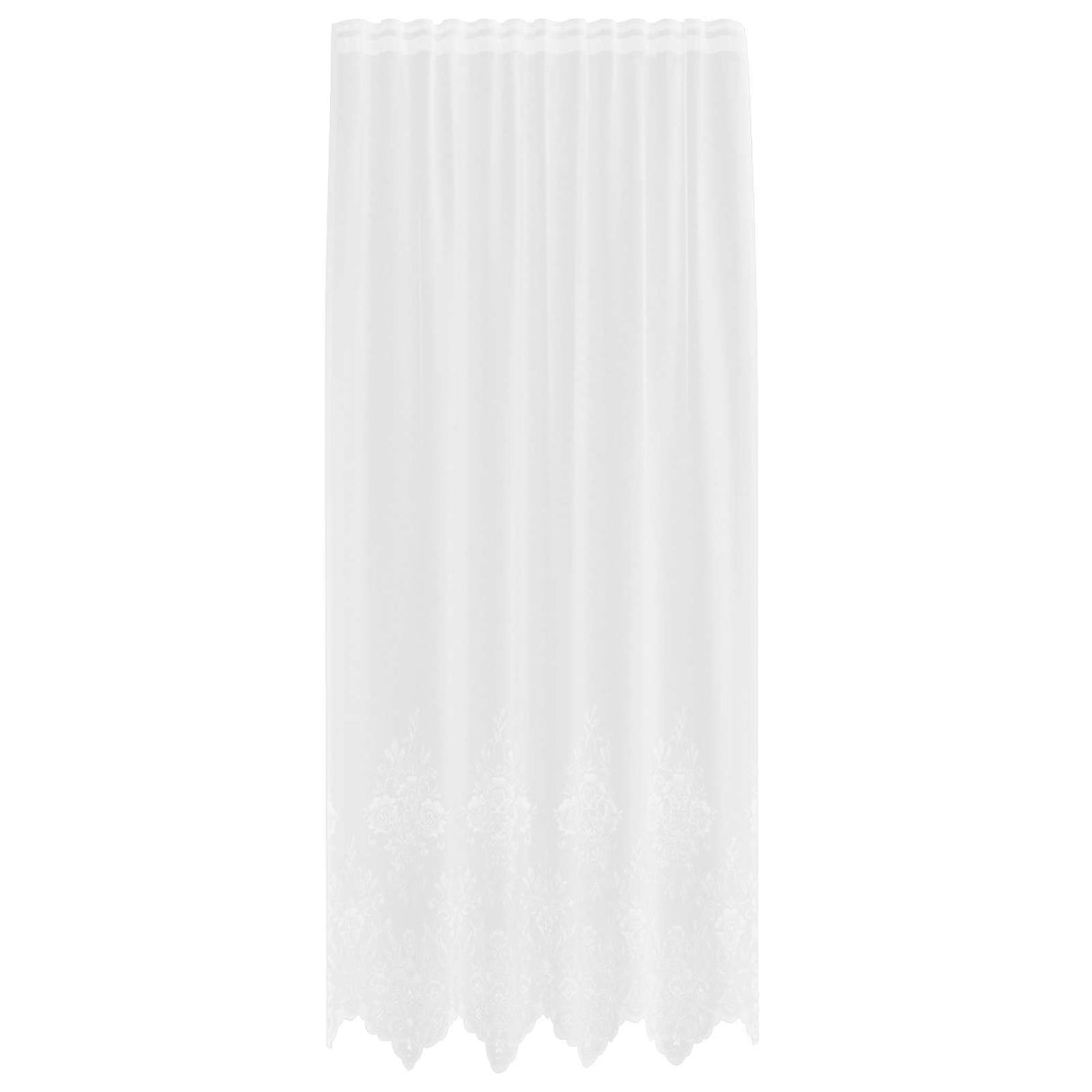 Vidaxl kantgordijn met gordijnen bloemen wit 200 x 150 cm polyester