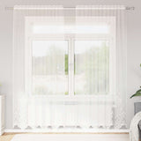 Vidaxl kantgordijn met gordijnen bloemen wit 245x150cm polyester