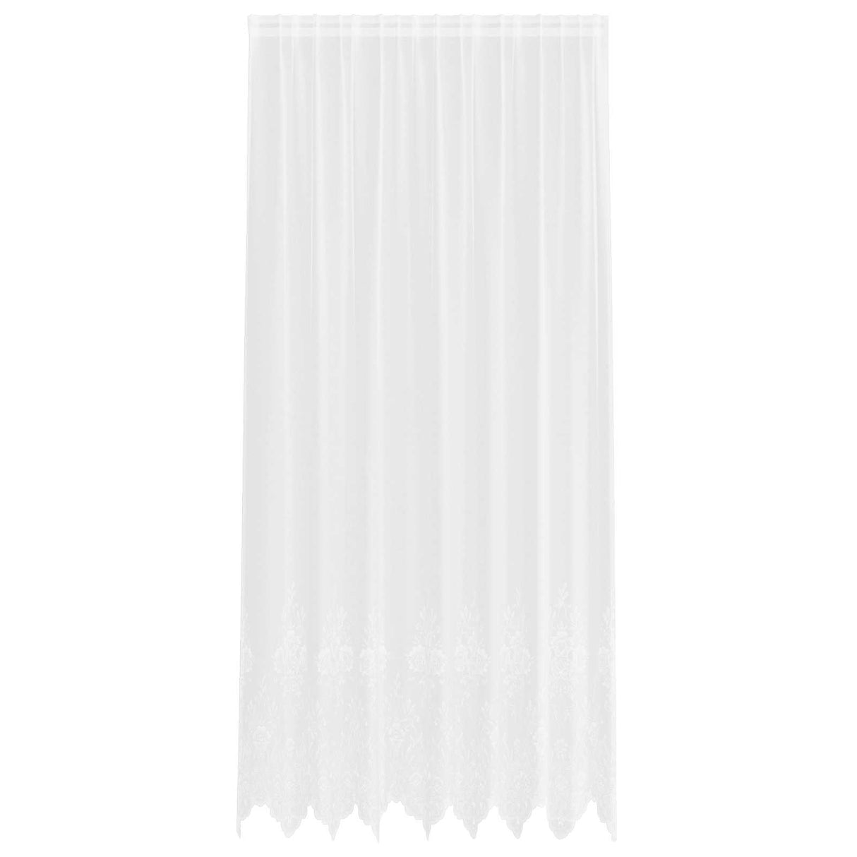 Vidaxl kantgordijn met gordijnen bloemen wit 280 x 200 cm polyester
