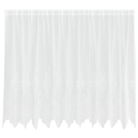 Vidaxl kantgordijn met gordijnen bloemen wit 180 x 300 cm polyester