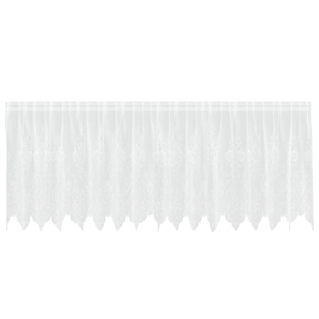Vidaxl kantgordijn met gordijnen bloemen wit 80 x 400 cm polyester