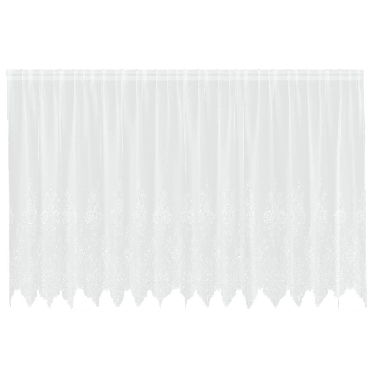 Vidaxl kantgordijn met gordijnen bloemen wit 140 x 400 cm polyester