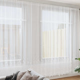 Vidaxl kantgordijn met gordijnen bloemen wit 280 x 400 cm polyester