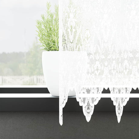 Vidaxl kantgordijn met gordijnen bloemen wit 220 x 500 cm polyester