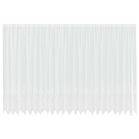 Vidaxl kantgordijn met gordijnen bloemen wit 220 x 600 cm polyester