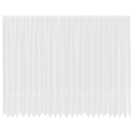 Vidaxl kantgordijn met gordijnen bloemen wit 260 x 600 cm polyester