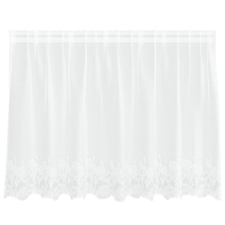 Vidaxl kantgordijn met gordijnen bloemen wit 80 x 200 cm polyester