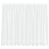 Vidaxl kantgordijn met gordijnen bloemen wit 160 x 300 cm polyester