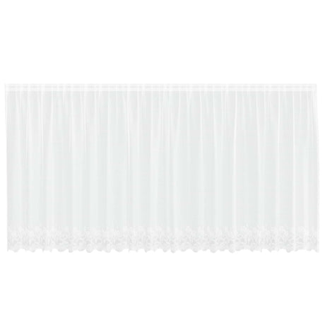 Vidaxl kantgordijn met gordijnen bloemen wit 180 x 500 cm polyester