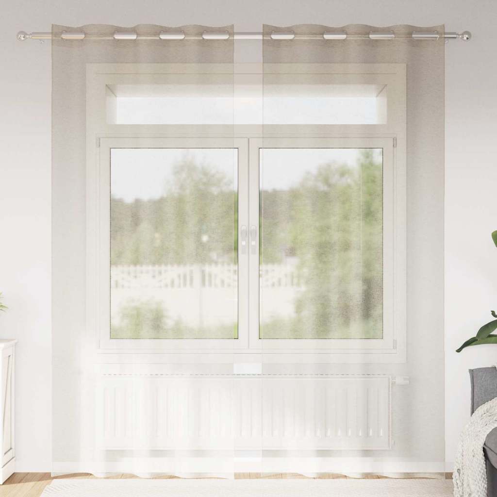 Vidaxl voile gordijn met gordijnen 2 pcs zand 225 x 140 cm polyester