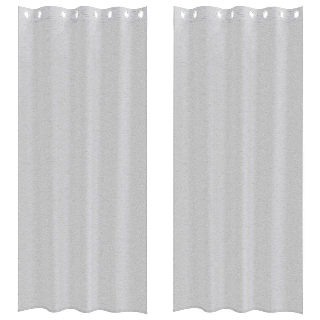 Vidaxl voile gordijn 2 pcs lichtgrijs 245 x 140 cm polyester