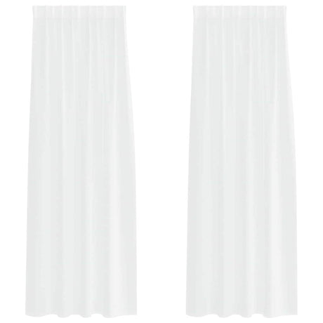 Vidaxl voile gordijn met gordijnen 2 pcs wit 260 x 140 cm polyester