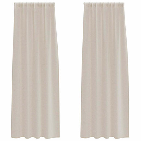 Vidaxl voile gordijn met gordijnen 2 pcs zand 245 x 140 cm polyester