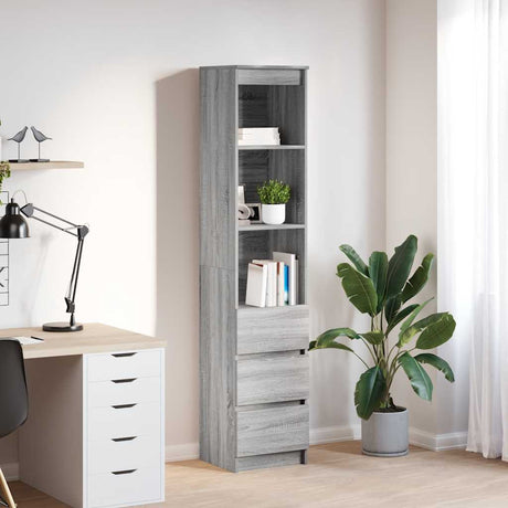 Vidaxl hoge kast 37,5x35x180 cm spaanplaat grijs sonoma