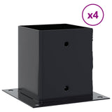 Vidaxl spokkels vierkant 4 st 101x101 mm gepoedercoat staal antraciet