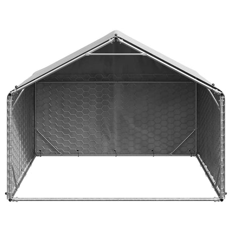 Vidaxl hondenhok voor buiten met hoes 2x2x1,5 m gegalvaniseerd staal