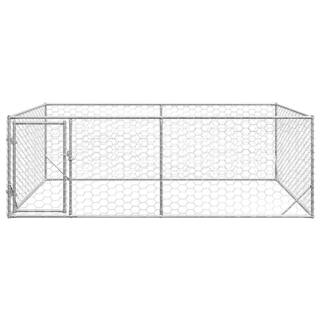 Vidaxl hondenhok voor buiten met deur 3x2x1 m gegalvaniseerd staal