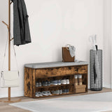 Vidaxl schoenenbank 102x30,5x45 cm bewerkt hout gerookt eikenkleurig