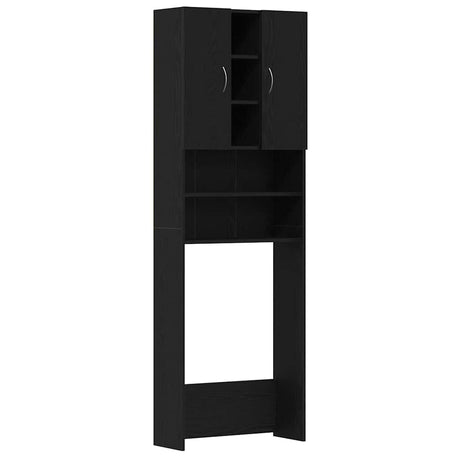 Vidaxl wasmachinekast 64x25,5x190 cm zwart eikenkleur