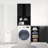 Vidaxl wasmachinekast 64x25,5x190 cm zwart eikenkleur