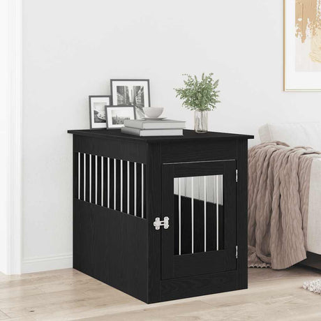 Vidaxl hondenbenchmeubel 55x80x68 cm bewerkt hout zwart eikenkleurig