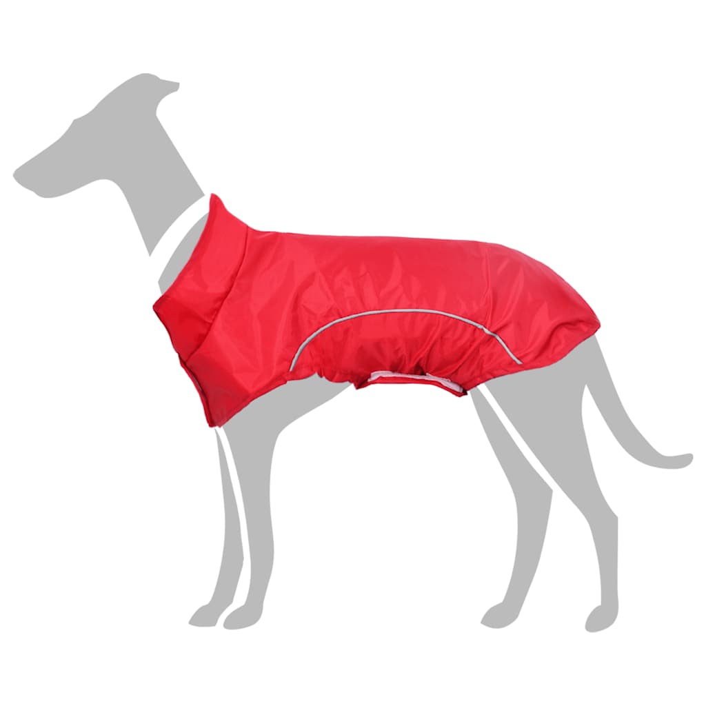Vidaxl hondenregenjas met reflecterende strips polyester rood 2xl