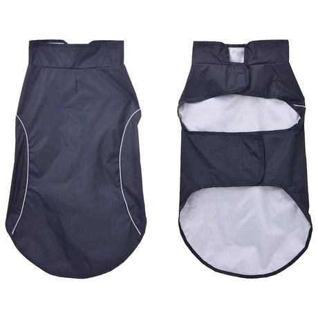 Vidaxl hondenregenjas met reflecterende strips polyester marineblauw l