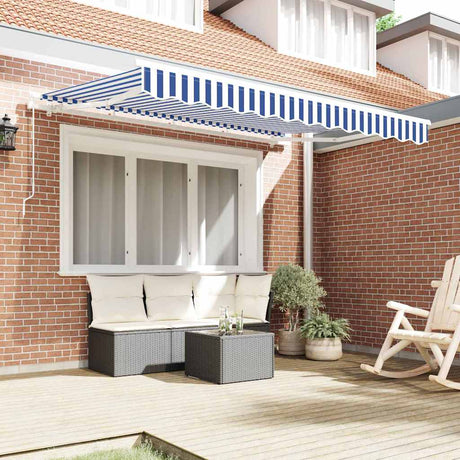 Vidaxl vervangingsdoek voor zonnescherm blauw en wit 235 x 195 cm