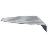 Vidaxl trap tread halvemaanvormig 10 pcs zilver 60 x 18 cm aluminium