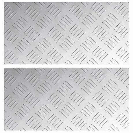 Vidaxl trap tread rechthoekig 2 pcs zilver 40 x 20 cm aluminium