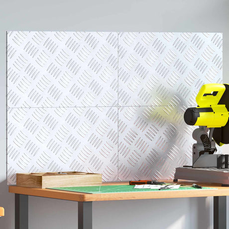 Vidaxl trapmatten 4 st 50 x 30 cm zilver aluminium rechthoekig