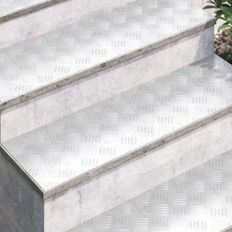 Vidaxl trap tread rechthoekig 2 pcs zilver 100 x 30 cm aluminium