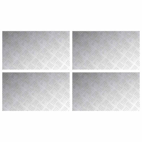 Vidaxl trap tread rechthoekig 4 pcs zilver 70 x 40 cm aluminium