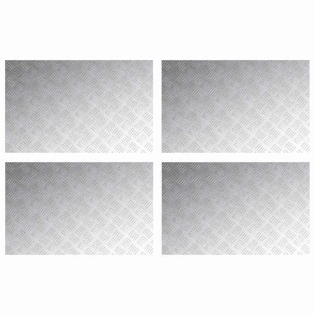 Vidaxl trap tread rechthoekig 4 pcs zilver 80 x 50 cm aluminium