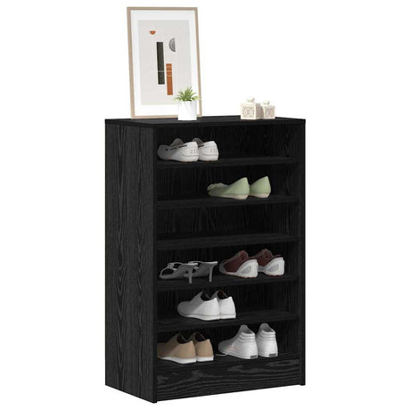 Vidaxl schoenenkast met plank zwart eiken 60 x 35 x 92 cm bewerkt hout