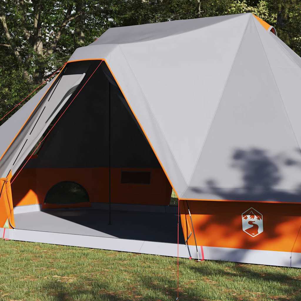 Vidaxl familie tipi tent tipi grijs en oranje 680 x 430 x 270 cm