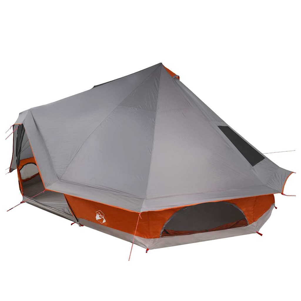 Vidaxl familie tipi tent tipi grijs en oranje 680 x 430 x 270 cm