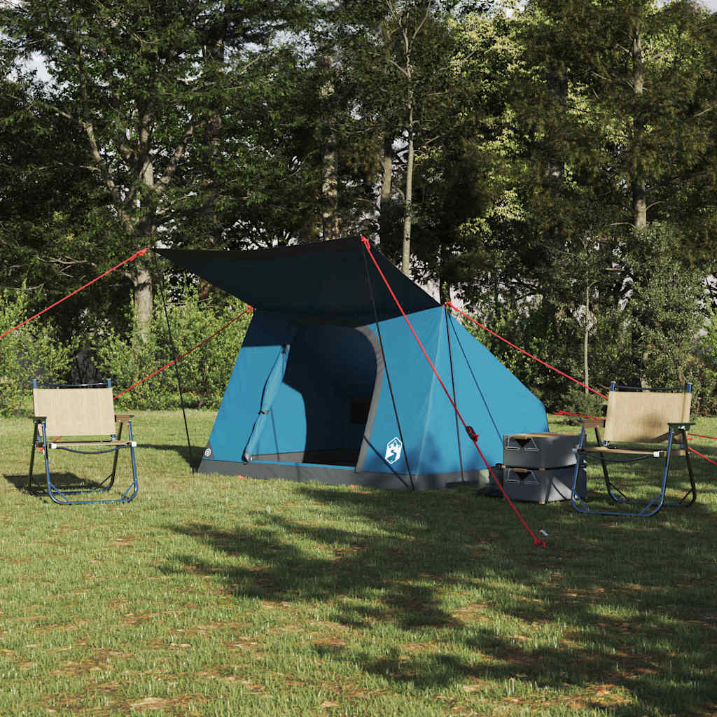 Vidaxl camping tent met dak met opslag blauw 282 x 225 x 154 cm taft