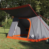 Vidaxl camping tent met dak grijs en oranje 282 x 225 x 154 cm taft