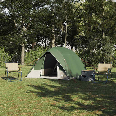 Vidaxl camping tent met dak met opslag groen 275 x 230 x 140 cm taft