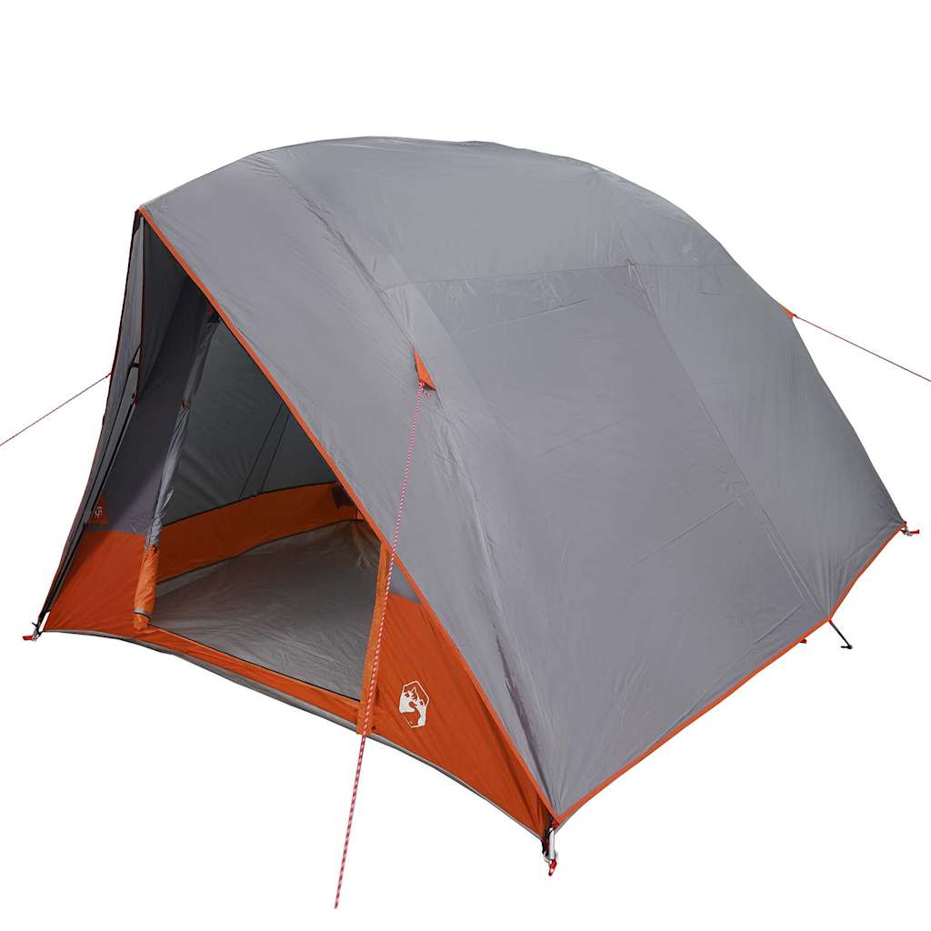 Vidaxl camping tent met dak grijs en oranje 275 x 230 x 140 cm taft