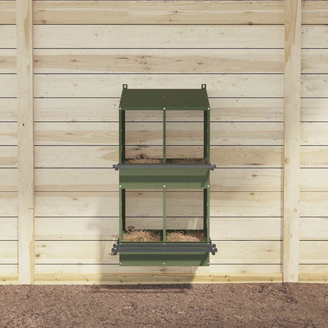 Vidaxl kippennestkastje met 4 vakken olijfgroen metaal