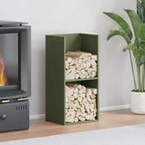 Vidaxl brandhoutrek 40x30x80 cm koudgewalst staal olijfgroen