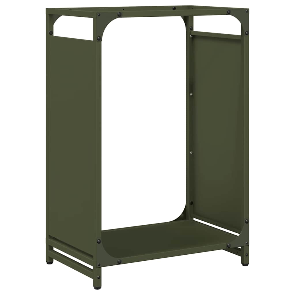 Vidaxl brandhoutrek 44x28x65 cm koudgewalst staal olijfgroen