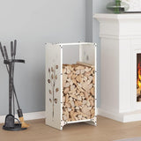 Vidaxl brandhoutrek 40x30x80 cm koudgewalst staal wit
